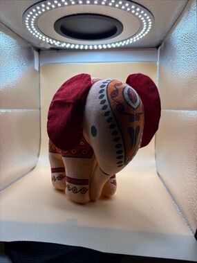 TRADES OF HOPE INDIA LUCK & PROSPERITY SELF STANDING FOLK ART PLUSH ELEPHANT